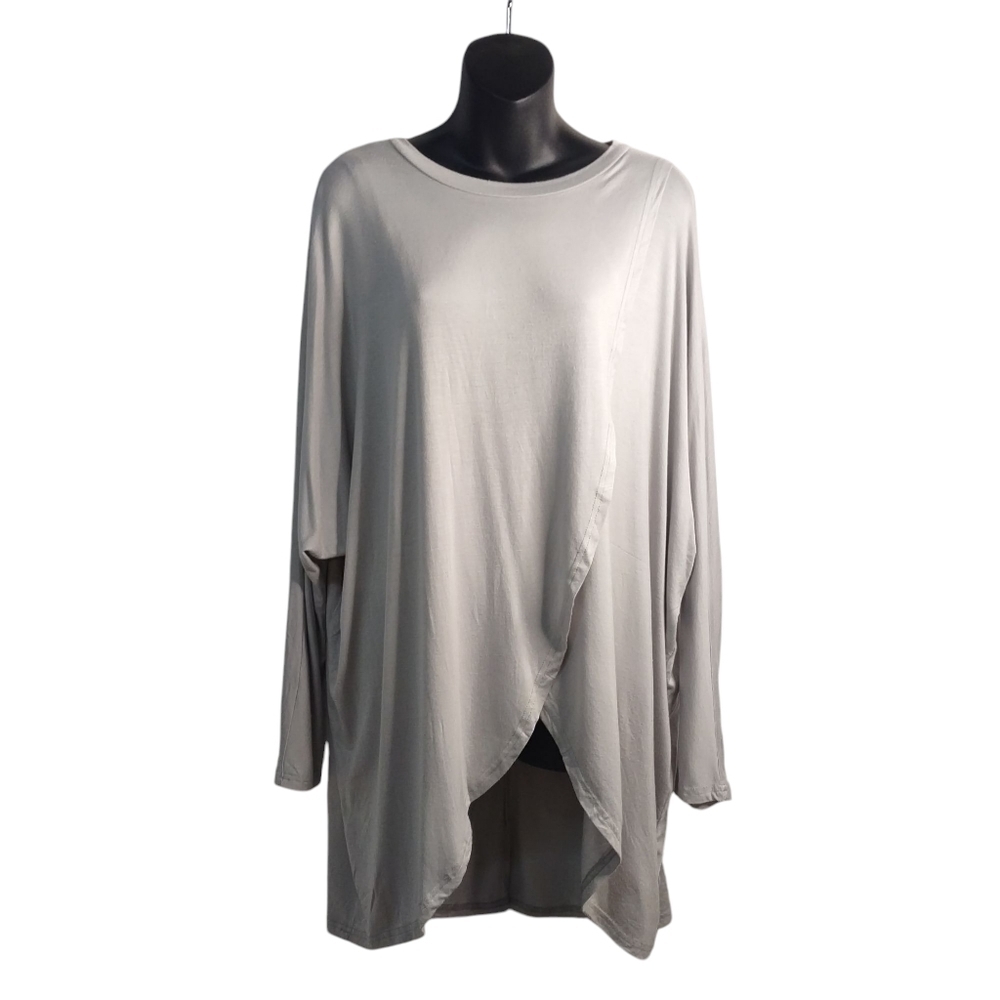 Listicle Blouse Women's Light Gray Wrapped Super Soft/Comfortable Top Sz S NWT